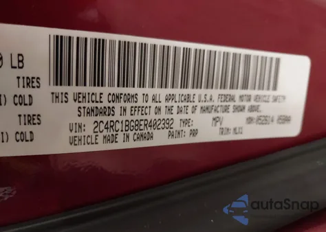 2014 Chrysler Town & Country Touring z USA, uszkodzony, nr VIN 2C4RC1BG8ER402392